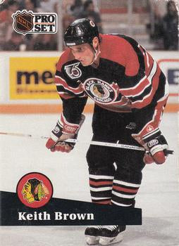 #371 - Keith Brown - Chicago Blackhawks - 1991-92 Pro Set French Hockey