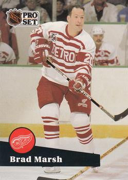 #378 - Brad Marsh - Detroit Red Wings - 1991-92 Pro Set French Hockey