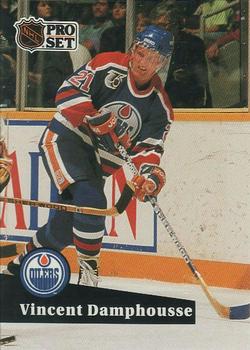 #381 - Vincent Damphousse - Edmonton Oilers - 1991-92 Pro Set French Hockey