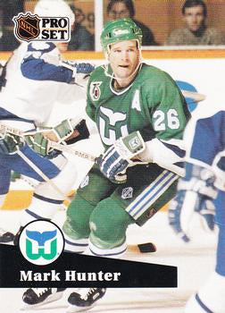 #390 - Mark Hunter - Hartford Whalers - 1991-92 Pro Set French Hockey