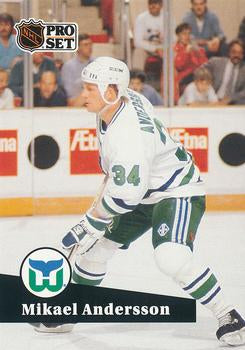 #394 - Mikael Andersson - Hartford Whalers - 1991-92 Pro Set French Hockey