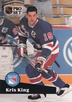 #445 - Kris King - New York Rangers - 1991-92 Pro Set French Hockey