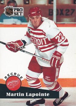 #532 - Martin Lapointe - Detroit Red Wings - 1991-92 Pro Set French Hockey