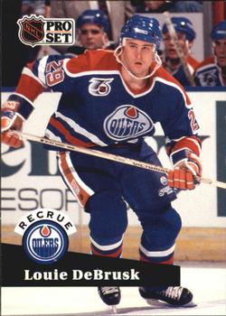 #535 - Louie DeBrusk - Edmonton Oilers - 1991-92 Pro Set French Hockey