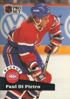 #546 - Paul DiPietro - Montreal Canadiens - 1991-92 Pro Set French Hockey