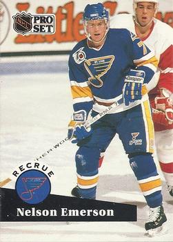#557 - Nelson Emerson - St. Louis Blues - 1991-92 Pro Set French Hockey