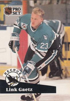 #561 - Link Gaetz - San Jose Sharks - 1991-92 Pro Set French Hockey