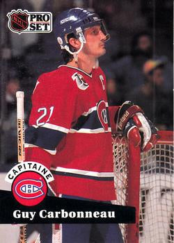 #576 - Guy Carbonneau - Montreal Canadiens - 1991-92 Pro Set French Hockey