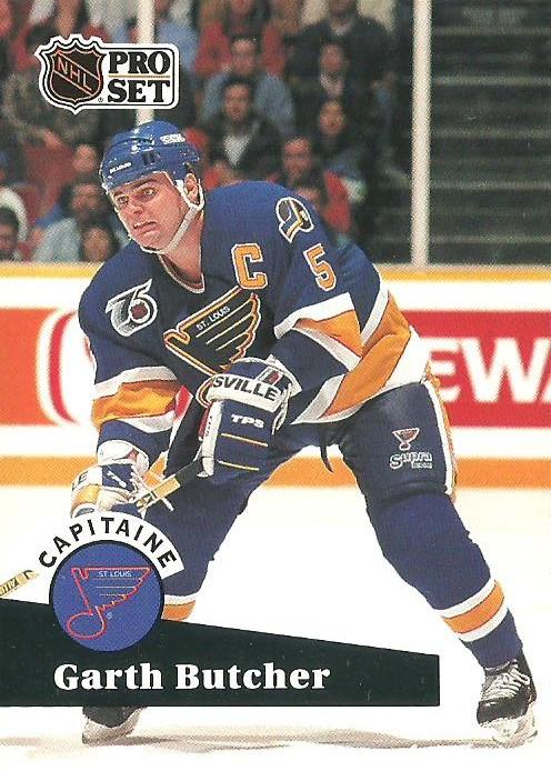 #583 - Garth Butcher - St. Louis Blues - 1991-92 Pro Set French Hockey