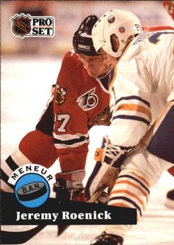 #605 - Jeremy Roenick - Chicago Blackhawks - 1991-92 Pro Set French Hockey