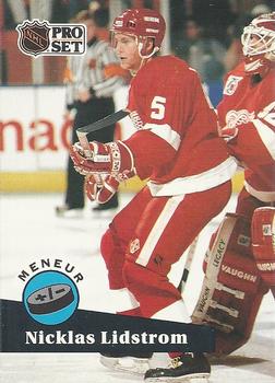 #610 - Nicklas Lidstrom - Detroit Red Wings - 1991-92 Pro Set French Hockey