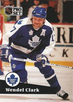 #225 - Wendel Clark - Toronto Maple Leafs - 1991-92 Pro Set French Hockey