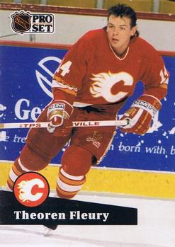 #28 - Theoren Fleury - Calgary Flames - 1991-92 Pro Set French Hockey