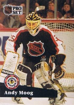 #299 - Andy Moog - Boston Bruins - 1991-92 Pro Set French Hockey