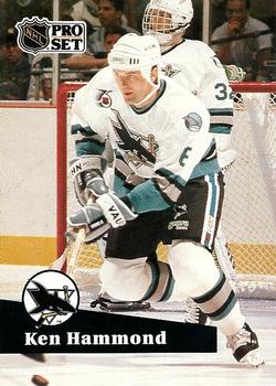 #484 - Ken Hammond - San Jose Sharks - 1991-92 Pro Set French Hockey
