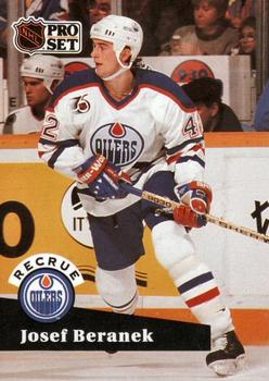 #534 - Josef Beranek - Edmonton Oilers - 1991-92 Pro Set French Hockey