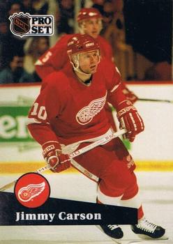 #55 - Jimmy Carson - Detroit Red Wings - 1991-92 Pro Set French Hockey