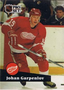#56 - Johan Garpenlov - Detroit Red Wings - 1991-92 Pro Set French Hockey