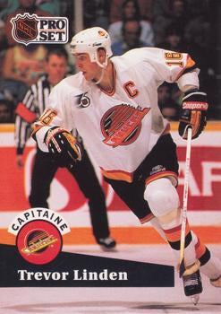 #586 - Trevor Linden - Vancouver Canucks - 1991-92 Pro Set French Hockey