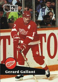 #63 - Gerard Gallant - Detroit Red Wings - 1991-92 Pro Set French Hockey