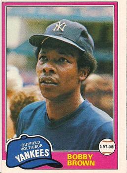 #107 Bobby Brown - New York Yankees - 1981 O-Pee-Chee - Gray Back Baseball