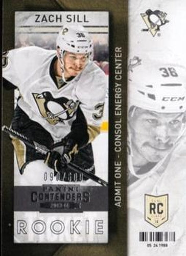 #107 Zach Sill - Pittsburgh Penguins - 2013-14 Panini Contenders Hockey