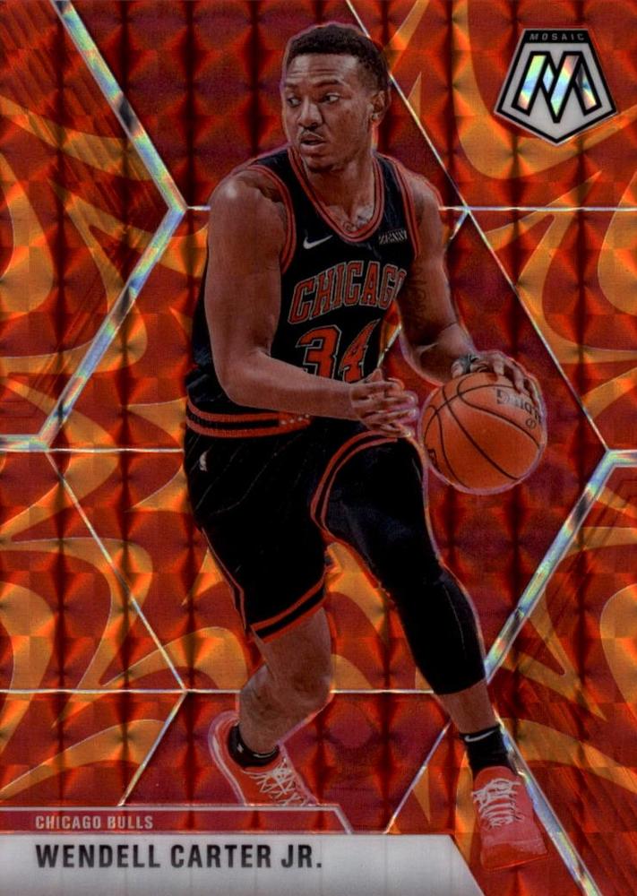 #107 Wendell Carter Jr. - Chicago Bulls - 2019-20 Panini Mosaic - Reactive Orange Basketball