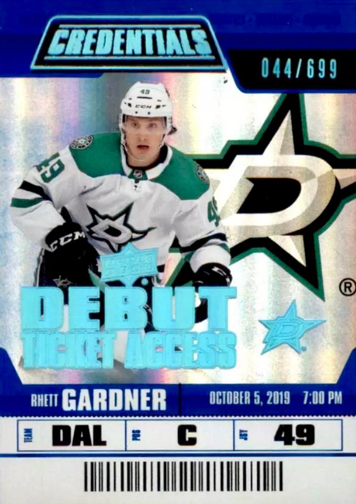 #108 Rhett Gardner - Dallas Stars - 2019-20 Upper Deck Credentials Hockey