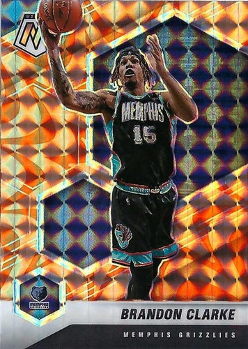 #108 Brandon Clarke - Memphis Grizzlies - 2020-21 Panini Mosaic - Mosaic Reactive Orange Basketball