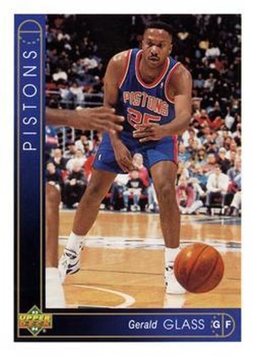 #108 Gerald Glass - Detroit Pistons - 1993-94 Upper Deck Basketball
