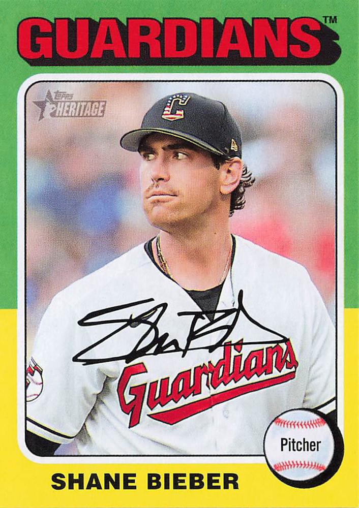 #108 Shane Bieber - Cleveland Guardians - 2024 Topps Heritage Baseball