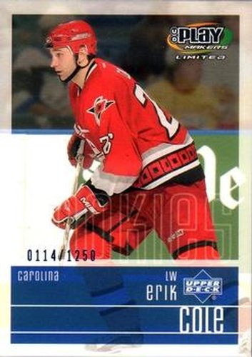 #109 Erik Cole - Carolina Hurricanes - 2001-02 Upper Deck Playmakers Hockey
