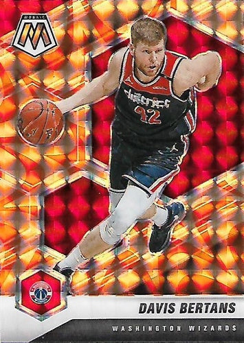 #10 Davis Bertans - Washington Wizards - 2020-21 Panini Mosaic - Mosaic Reactive Orange Basketball