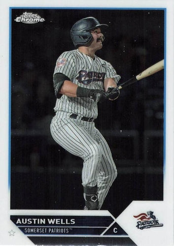 #PDC-10 Austin Wells - Somerset Patriots - 2023 Topps Pro Debut - Chrome Baseball