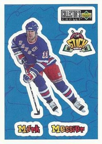 #S10 Mark Messier - New York Rangers - 1996-97 Collector's Choice - Stick-Ums Hockey