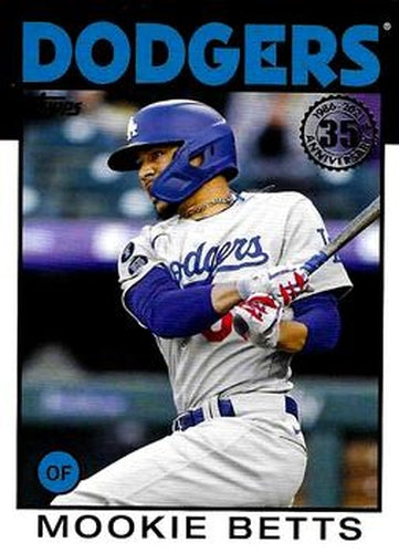 #86B-10 Mookie Betts - Los Angeles Dodgers - 2021 Topps Update - 1986 Topps Baseball 35th Anniversary Baseball