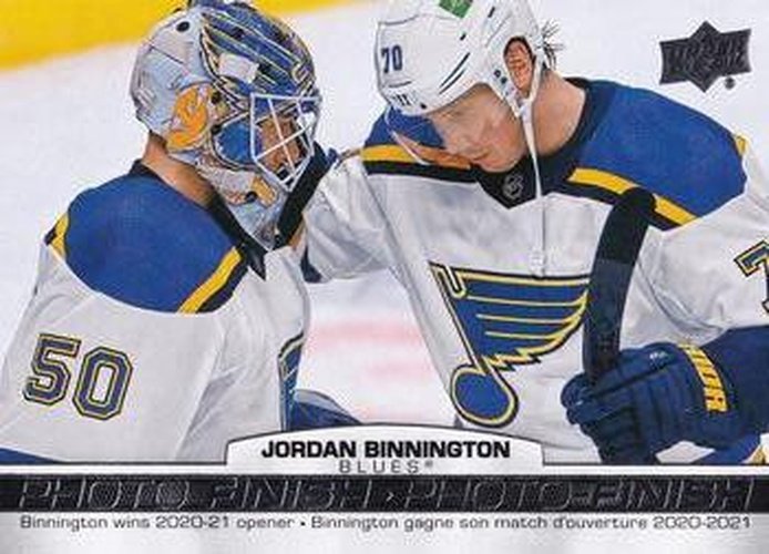 #PF-10 Jordan Binnington - St. Louis Blues - 2021-22 Upper Deck Tim Hortons - Photo Finish Hockey