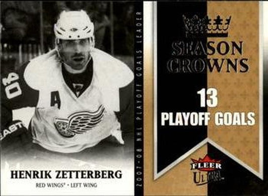 #SC10 Henrik Zetterberg - Detroit Red Wings - 2008-09 Ultra - Season Crowns Hockey