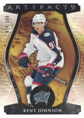 #110 Kent Johnson - Columbus Blue Jackets - 2023-24 Upper Deck Artifacts Hockey
