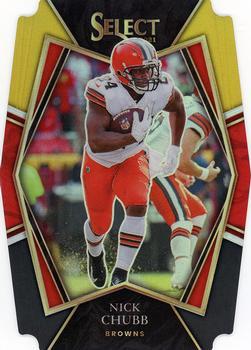 #110 Nick Chubb - Cleveland Browns - 2021 Panini Select - Black and Gold Prizm Die Cut Football