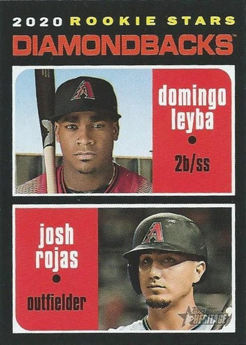 #111 Diamondbacks 2020 Rookie Stars Domingo Leyba / Josh Rojas - Arizona Diamondbacks - 2020 Topps Heritage Baseball