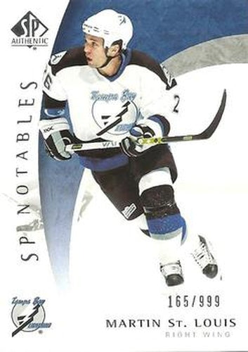 #111 Martin St. Louis - Tampa Bay Lightning - 2005-06 SP Authentic Hockey