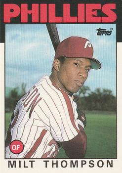 #112T Milt Thompson - Philadelphia Phillies - 1986 Topps Traded Baseball