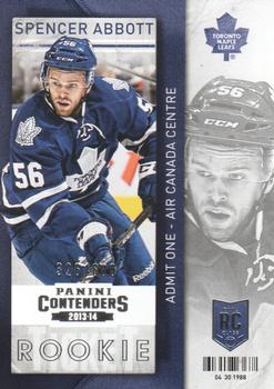 #112 Spencer Abbott - Toronto Maple Leafs - 2013-14 Panini Contenders Hockey