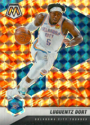 #112 Luguentz Dort - Oklahoma City Thunder - 2020-21 Panini Mosaic - Mosaic Reactive Orange Basketball