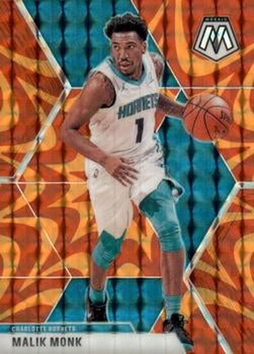 #112 Malik Monk - Charlotte Hornets - 2019-20 Panini Mosaic - Reactive Orange Basketball