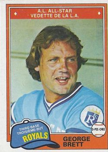 #113 George Brett - Kansas City Royals - 1981 O-Pee-Chee - Gray Back Baseball