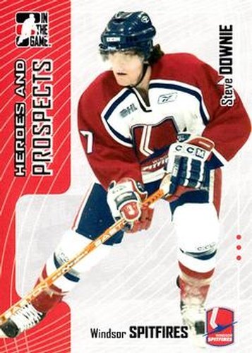 #113 Steve Downie - Windsor Spitfires - 2005-06 In The Game Heroes and Prospects Hockey