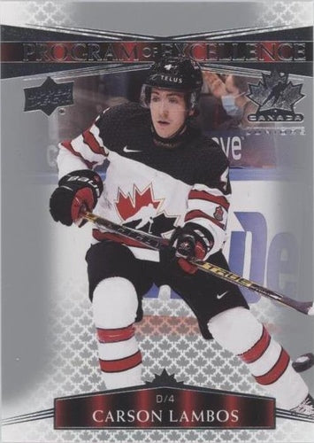 #113 Carson Lambos - Canada - 2022-23 Upper Deck Team Canada Juniors Hockey