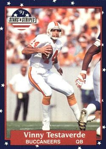 #113 Vinny Testaverde - Tampa Bay Buccaneers - 1991 Fleer Stars 'n Stripes Football